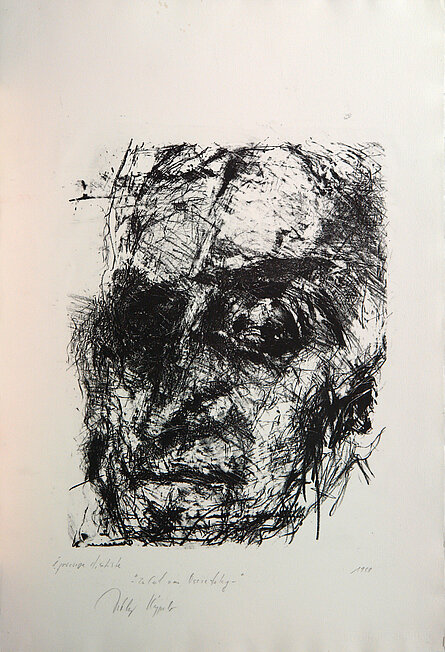 Carl von Ossietzky, Lithographie, 1988. © Stadtmuseum Oldenburg 