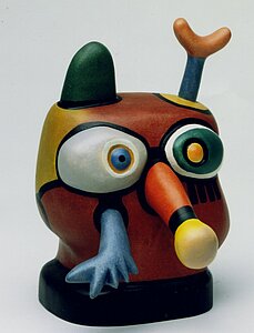 Otmar Alt, Hausgötze, Skulptur, Ahorn, 1993. Quelle: Otmar Alt