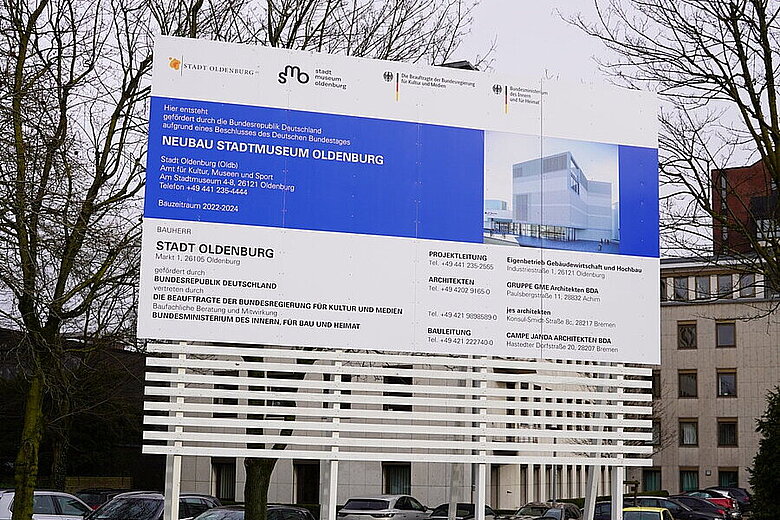 Bauschild vor dem Stadtmuseum © Stadtmuseum Oldenburg