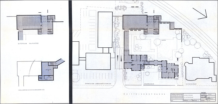 Grundrisse zu Gebäuden des Stadtmuseums, 1965. Verfasser: Telle und Popken © Stadtmuseum