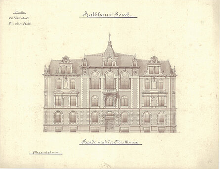 Adolf Meyer: Hauptansicht mit Eingang, um 1885 © Stadtmuseum