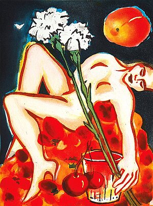 Elvira Bach, Grüße an Chardin, Farbradierung, 2011 © VG Bild-Kunst, Bonn 2024