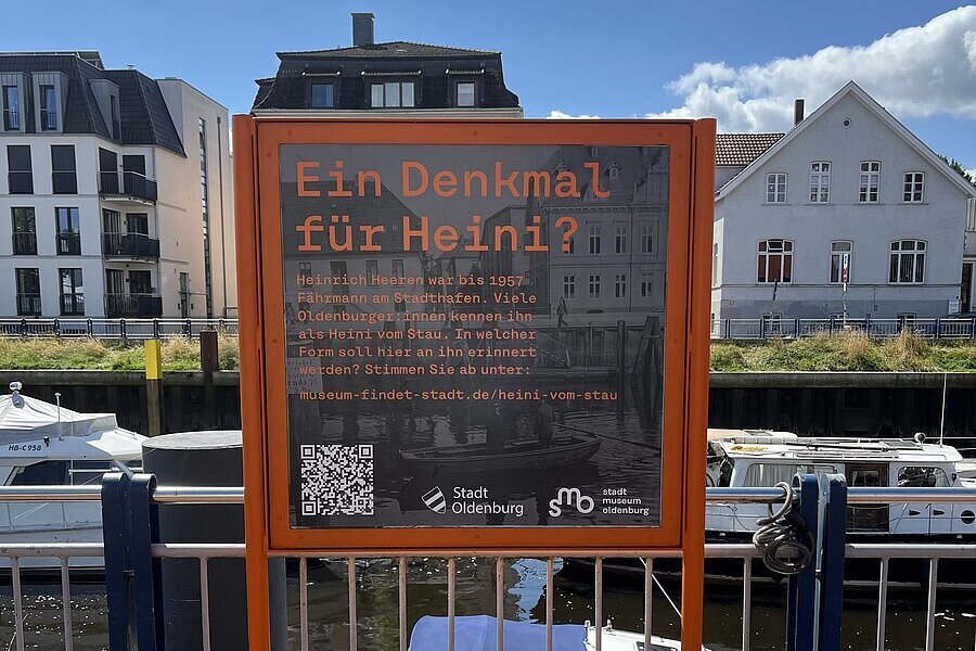 Aufsteller zur Bürgerbeteiligung am Stadthafen, Foto: Stadtmuseum Oldenburg