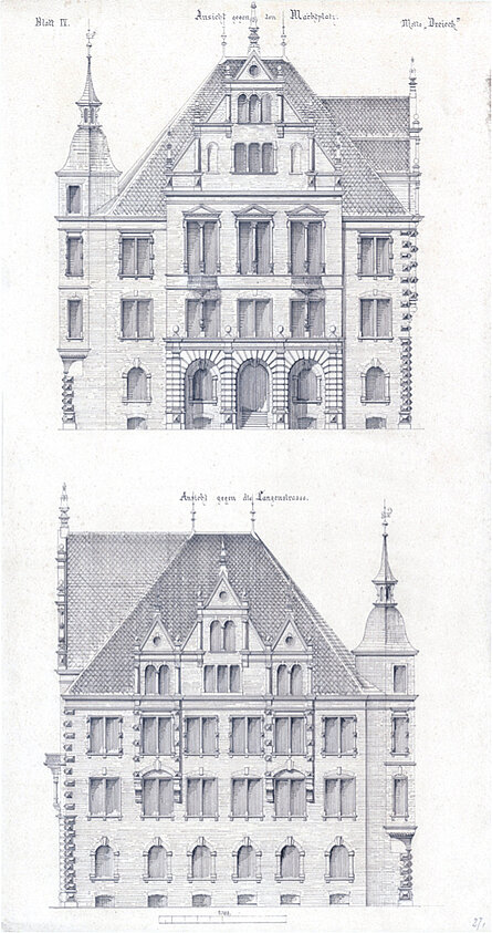 A. Grimm: Rathausneubau-Entwurf , Blatt IV, um 1885 © Stadtmuseum