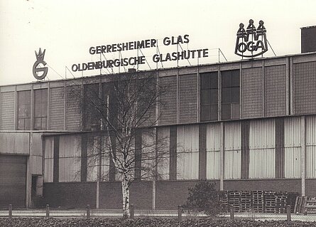 Ansicht der Glashütte von der Stedingerstraße um 1980, Foto Kurt Oesterling