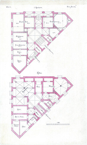 A. Grimm: Rathausneubau-Entwurf , Blatt I, um 1885 © Stadtmuseum