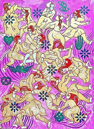 Nadira Husain, Somewhere between Love and Fighting, Farbsiebdruck, 2023 © Nadira Husain 