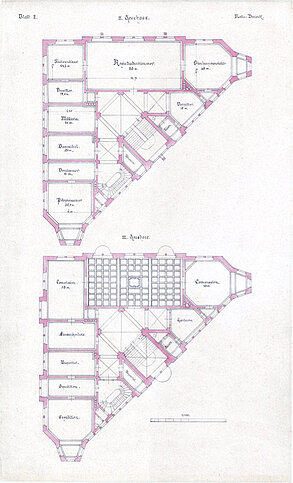 A. Grimm: Rathausneubau-Entwurf , Blatt II, um 1885 © Stadtmuseum