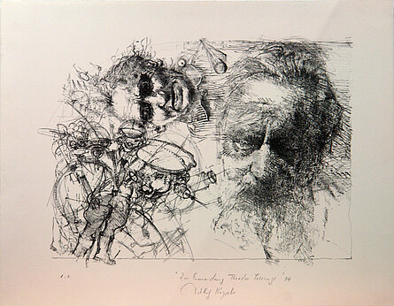 Zur Ermordung Theodor Lessings, Lithographie, 1984. © Stadtmuseum Oldenburg