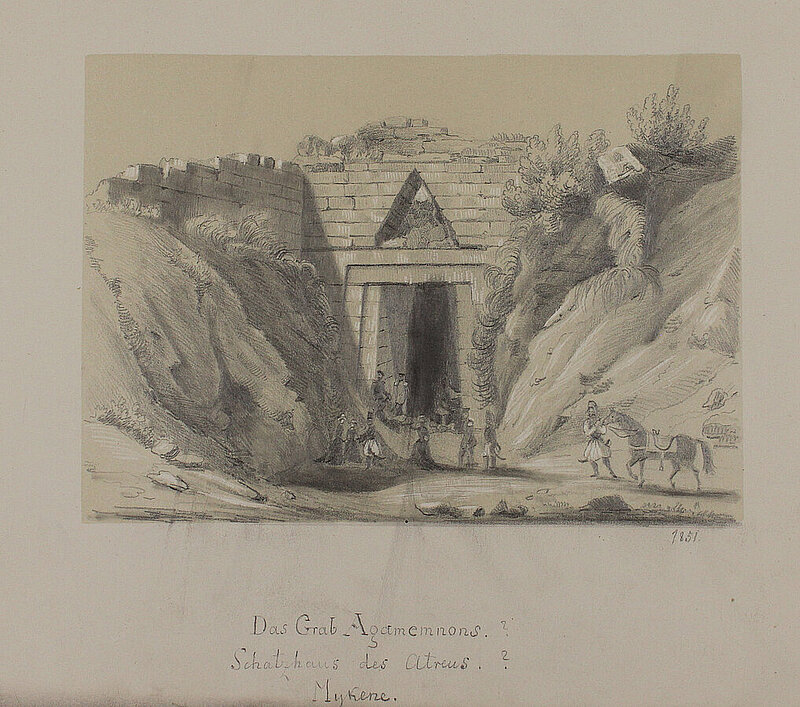 Skizzenbuch Dalwigk, Das Grab des Agamemnon © Stadtmuseum Oldenburg