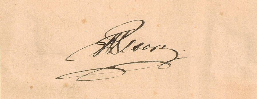 Unterschrift Nikolaus Friedrich Peter. Foto: Stadtmuseum Oldenburg