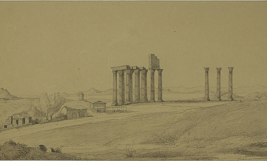 Skizzenbuch Dalwigk, Tempel des Olympischen Zeus © Stadtmuseum Oldenburg