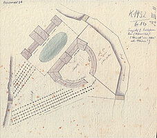 Lageplan eines Projekts zum Schlossumbau mit Gestaltung des Schlossplatzes, um 1800. Verfasser unbekannt © Stadtmuseum