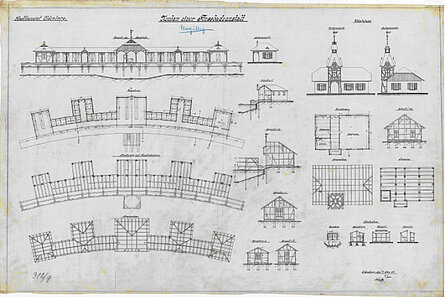 "Neubau einer Flussbadeanstalt", entworfen von Franz Noack und Heinrich Weber, 1905 © Stadtmuseum