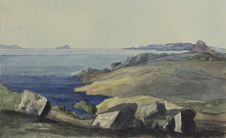 Skizzenbuch Dalwigk, Blick auf Ägina © Stadtmuseum Oldenburg 