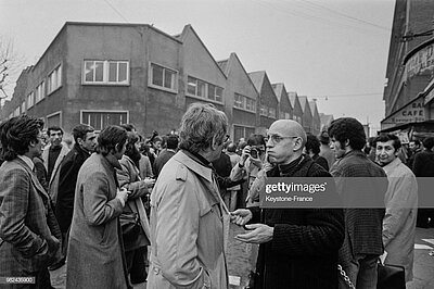 Beerdigung von Overney: Michel Foucault, 1972. © gettyimages