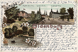 Postkarte Gruss Oldenburg, um 1897 © Stadtmuseum Oldenburg