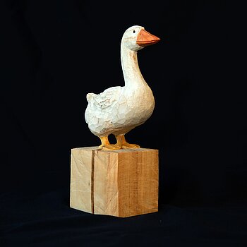 Reinhard Osiander, Gans, Lindenholz, 2024 ©Reinhard Osiander