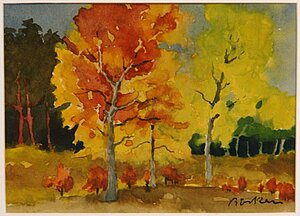 Hermann Böcker, Herbst, o.J., Aquarell. Foto: Stadtmuseum