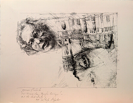 Zur Ermordung Theodor Lessings, Lithographie, 1984. © Stadtmuseum Oldenburg