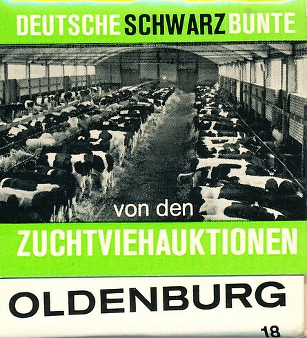 Streichholzbrief mit Reklameaufdruck der Oldenburger Herdbuch-Gesellschaft, 1960-1970er Jahre. Foto: Stadtmuseum Oldenburg