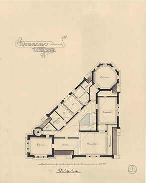 Grundrisszeichnung des Dachgeschosses, 1885, Verfasser unbekannt © Stadtmuseum