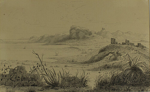 Skizzenbuch Dalwigk, Ägina-Tempel © Stadtmuseum Oldenburg