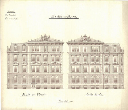 Adolf Meyer: Ansichten vom Markt und "dritte" Ansicht, um 1885 © Stadtmuseum