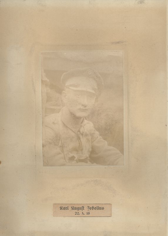 Karl August Zedelius, Soldat im Ersten Weltkrieg, um 1917. Foto: Stadtmuseum Oldenburg